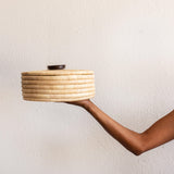 Sunga Small Ilala Palm Lidded Basket-Baskets & Vessels-Parc Decor