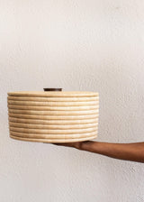 Sunga Small Ilala Palm Lidded Basket-Baskets & Vessels-Parc Decor