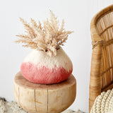 Sunkissed Coral Decorative Wool Ukhamba Bowl-Baskets & Vessels-Parc Decor