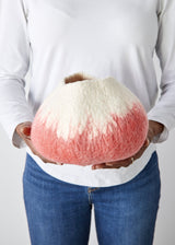 Sunkissed Coral Decorative Wool Ukhamba Bowl-Baskets & Vessels-Parc Decor