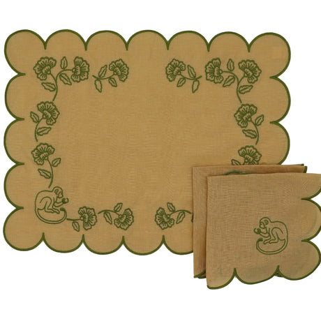 Sunlit Moss Linen Placemats – Set of 4