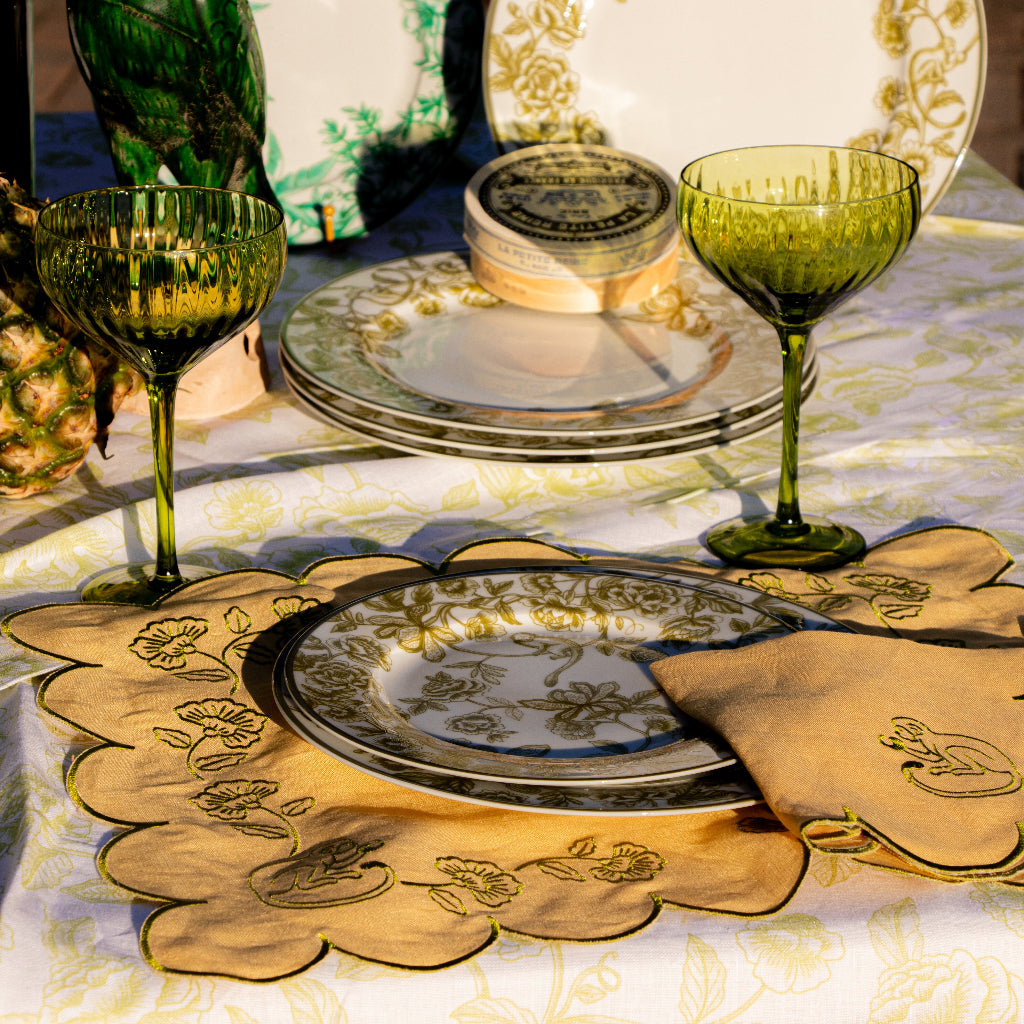 Sunlit Moss Linen Placemats – Set of 4