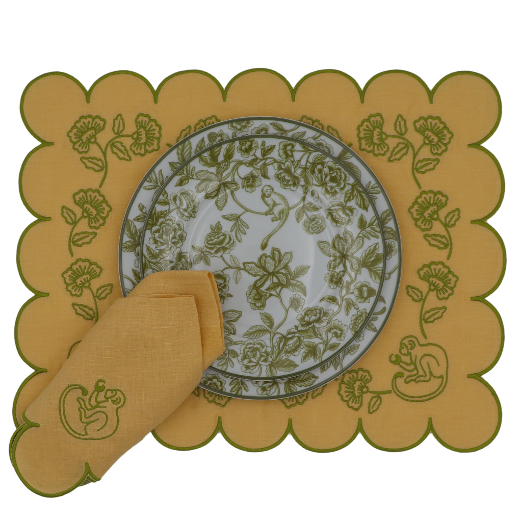 Sunlit Moss Linen Placemats – Set of 4