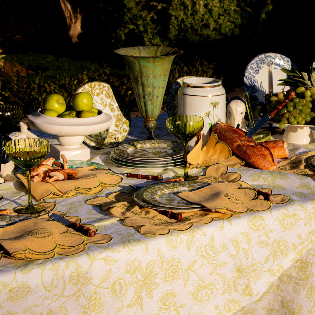 Sunlit Moss Linen Placemats – Set of 4