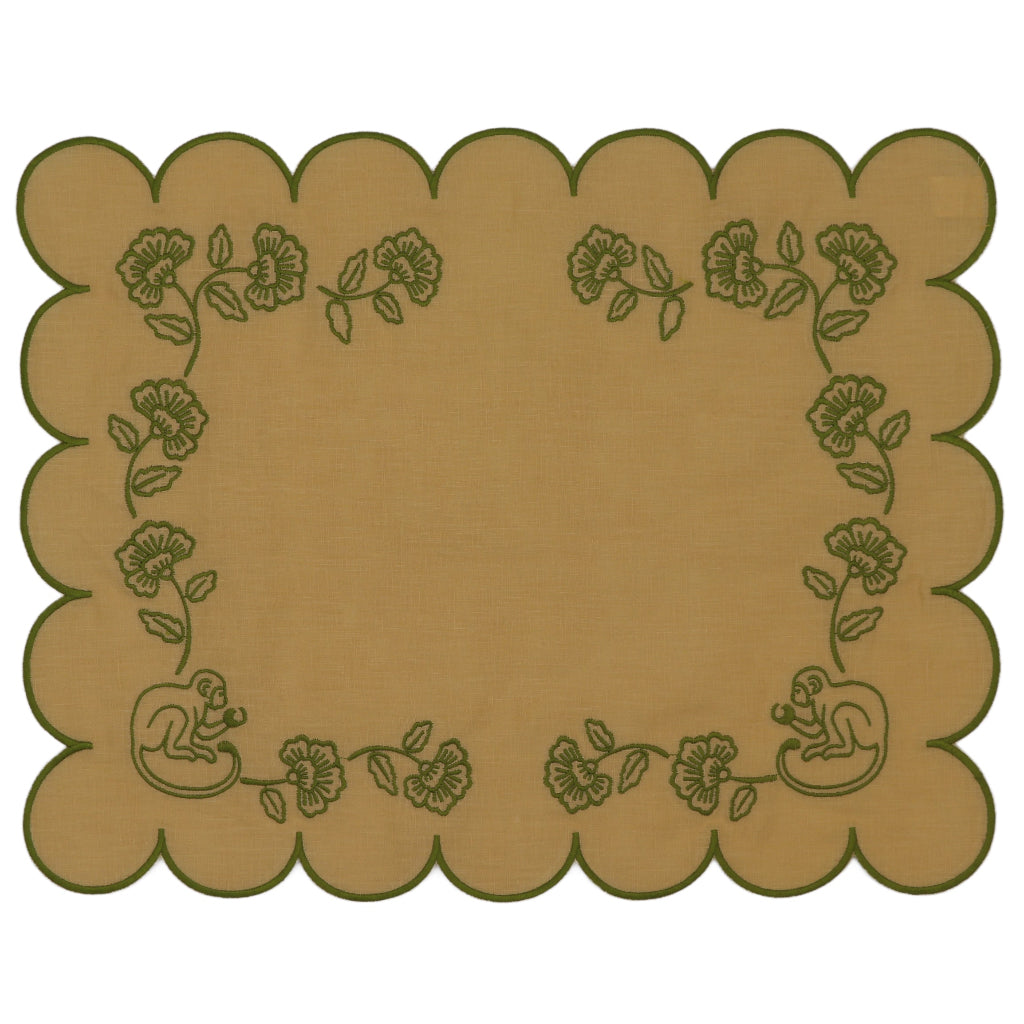 Sunlit Moss Linen Placemats – Set of 4