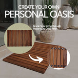 Sunriver Teak Shower and Bath String Mat with Rubber Feet-Bath Mat-Parc Decor