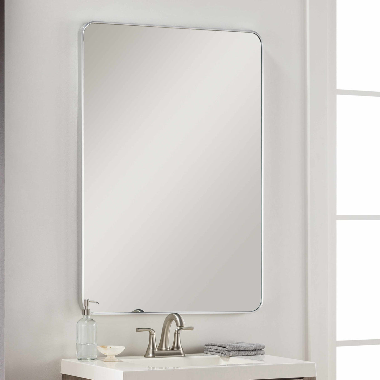 Sustinente Silver Gray Carved Mirror-Mirrors-Parc Decor