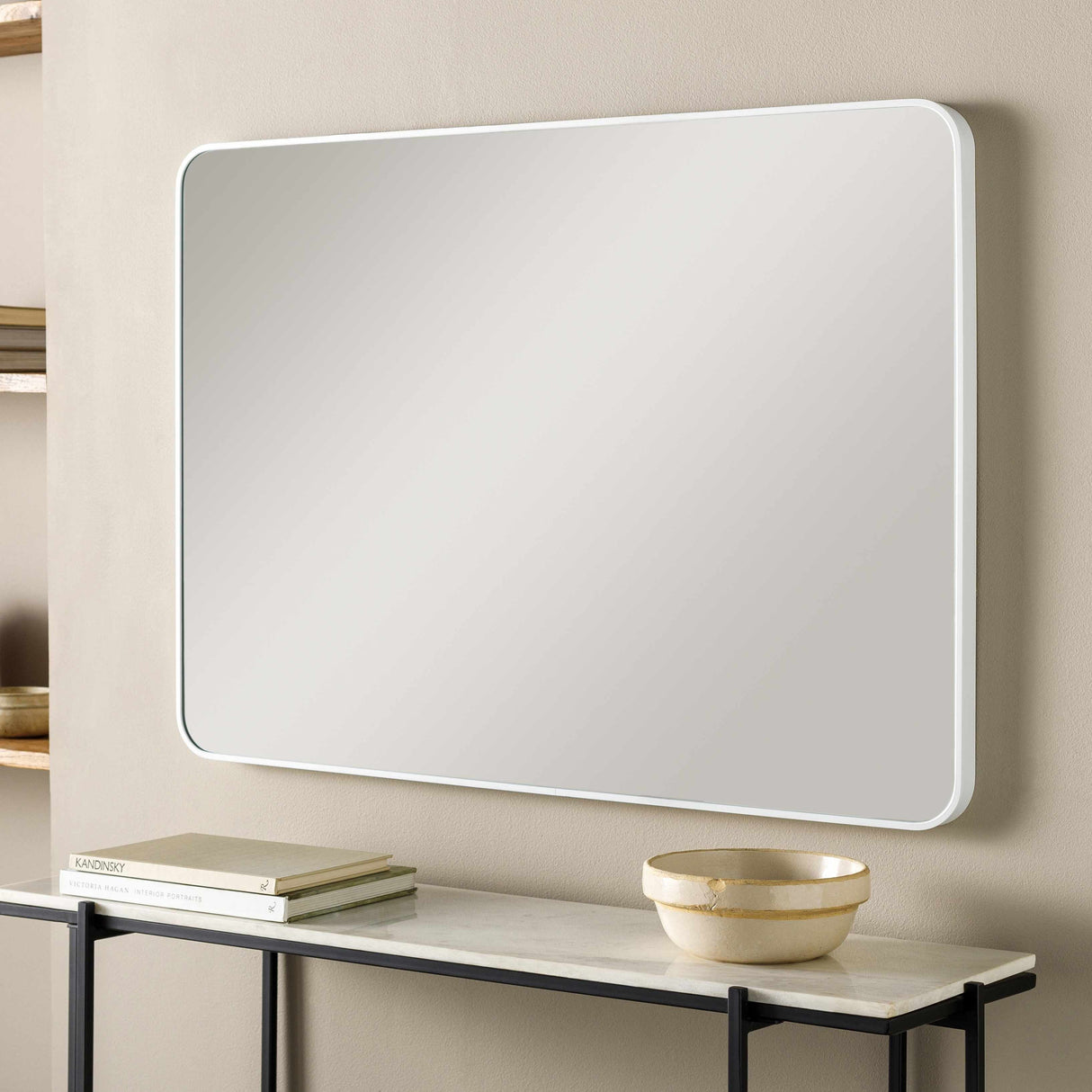 Sustinente White Carved Mirror-Mirrors-Parc Decor