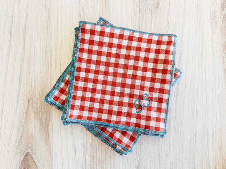 Sweary Coasters in Mini Check, set of eight-Coasters-Parc Decor