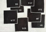 Sweary Cocktail Coasters in Black and White, set of eight-Coasters-Parc Decor