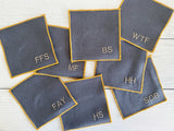 Sweary Cocktail Coasters in Grey Linen, set of eight-Coasters-Parc Decor