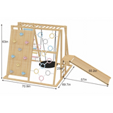 Sweetgum XL | 8-in-1 Indoor Wooden Playset with Slide, Swing & Rock Wall