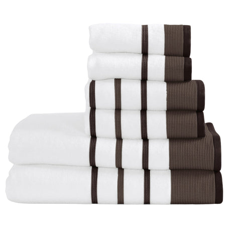 Decorative Cotton Stripe Bath Towel Set - Noelle Collection