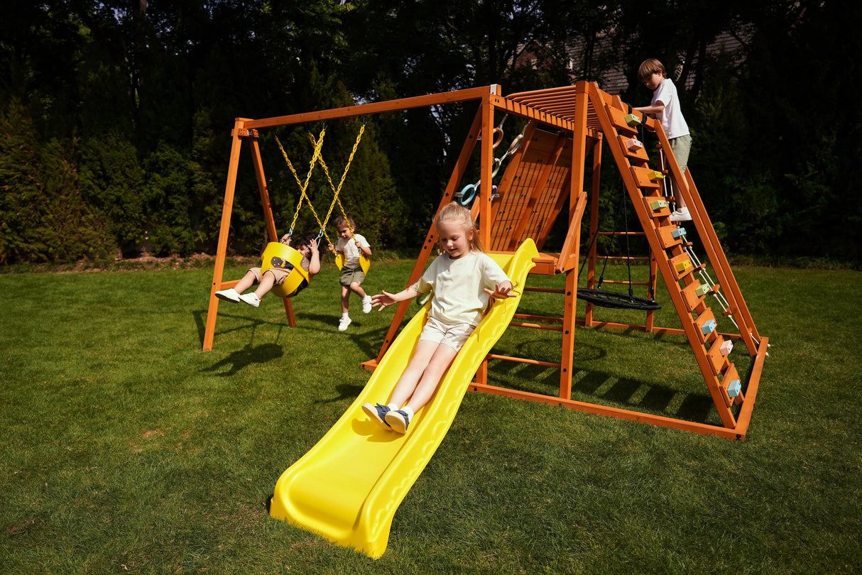 Sycamore Backyard Climbing Set – 2 Swings, Trapeze Bar & Outdoor Fun-Outdoor-Parc Decor