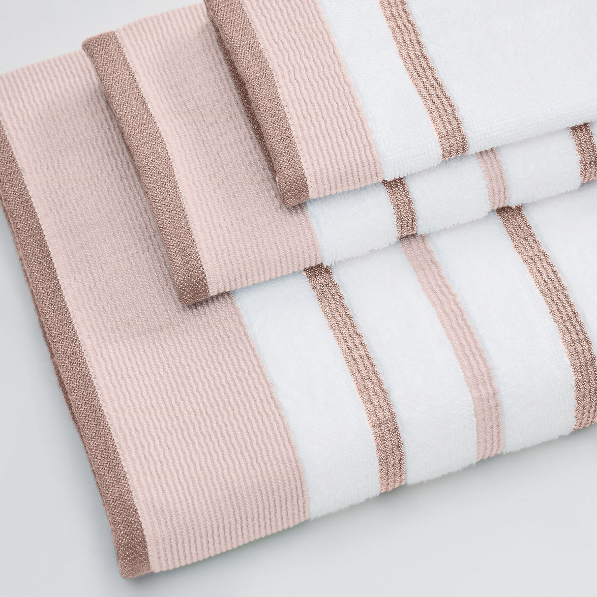 Decorative Cotton Stripe Bath Towel Set - Noelle Collection
