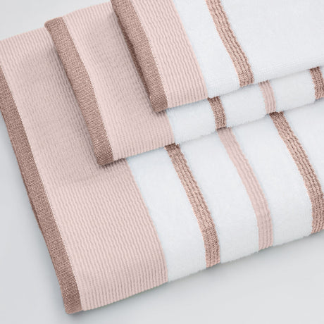 Decorative Cotton Stripe Bath Towel Set - Noelle Collection
