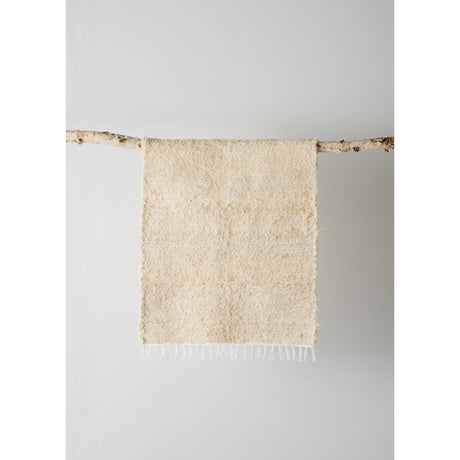 Tabby Cotton Natural Ecru Shag Mat