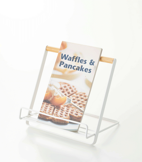 Tablet and Cookbook Stand - Steel + Wood