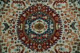Tabriz Antique Hand Knotted Traditional Ivory and Rust Multi Size Wool Rug