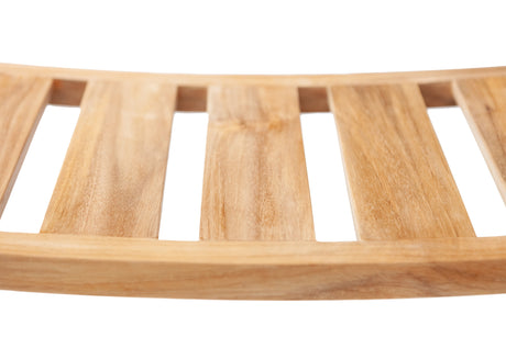 Taipei Natural Teak Shower and Bath Curved Spa Bench with Shelf-Parc Decor