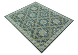 Taj Custom Made Teal Traditional Design Hand Tufted Wool Rug