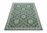Taj Custom Made Teal Traditional Design Hand Tufted Wool Rug