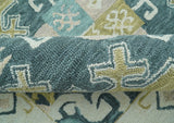 Taj Custom Made Teal Traditional Design Hand Tufted Wool Rug