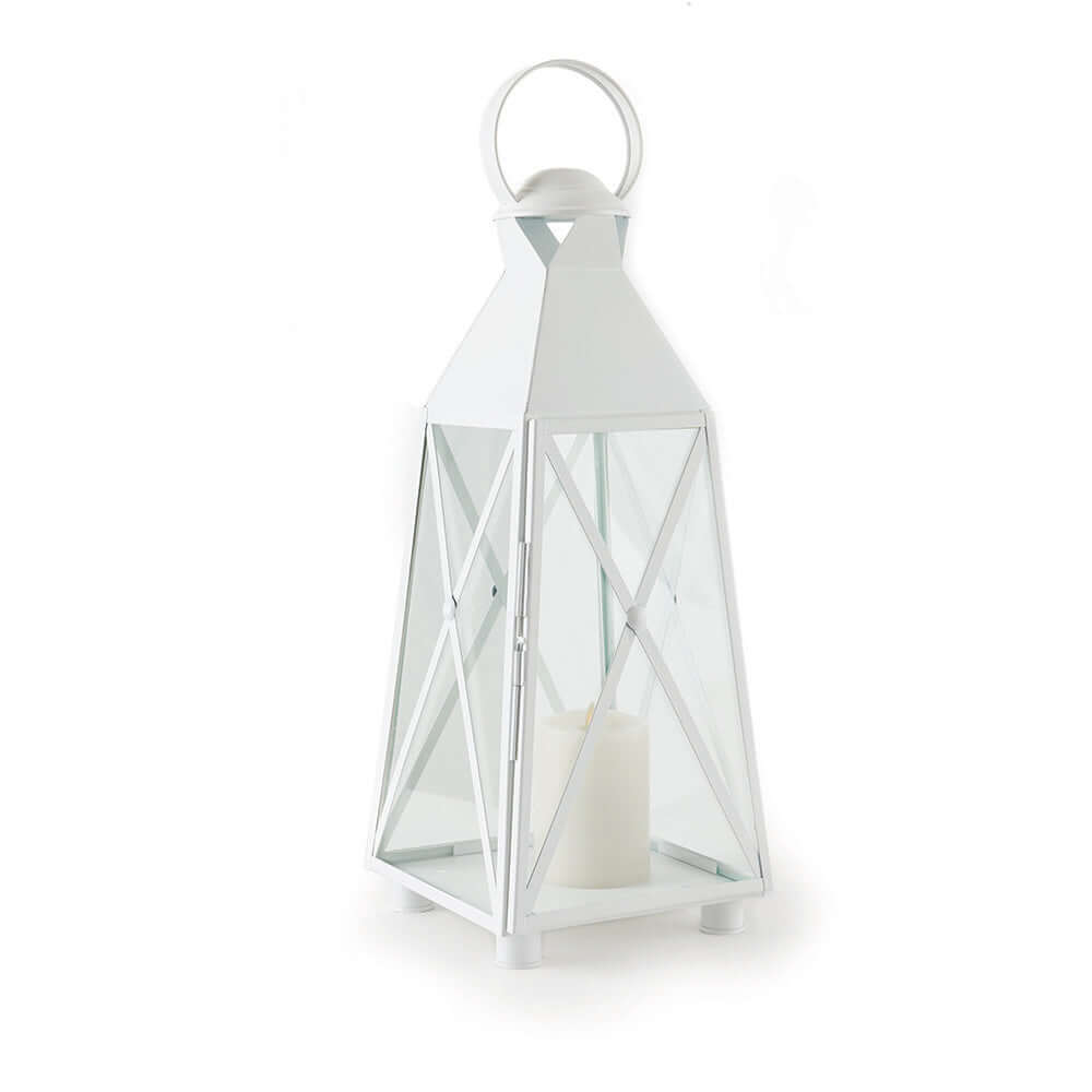 Tall White Coastal Outdoor Lantern-Lantern-Parc Decor