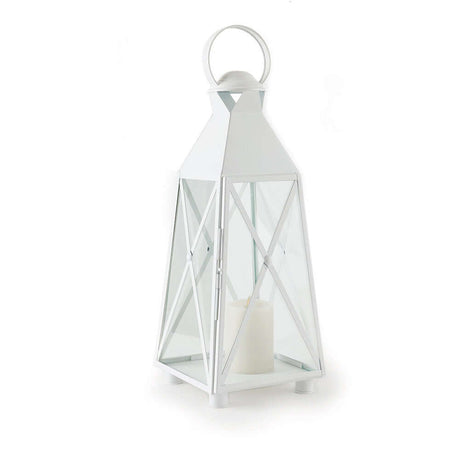 Tall White Coastal Outdoor Lantern-Lantern-Parc Decor