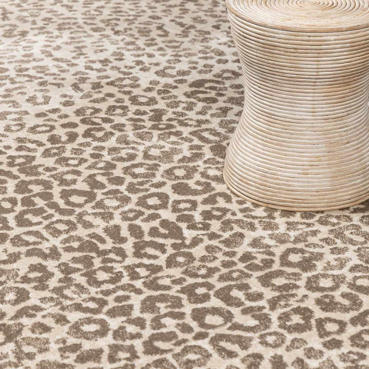 Tan Bonhill Leopard Print Area Rug-Rugs-Parc Decor