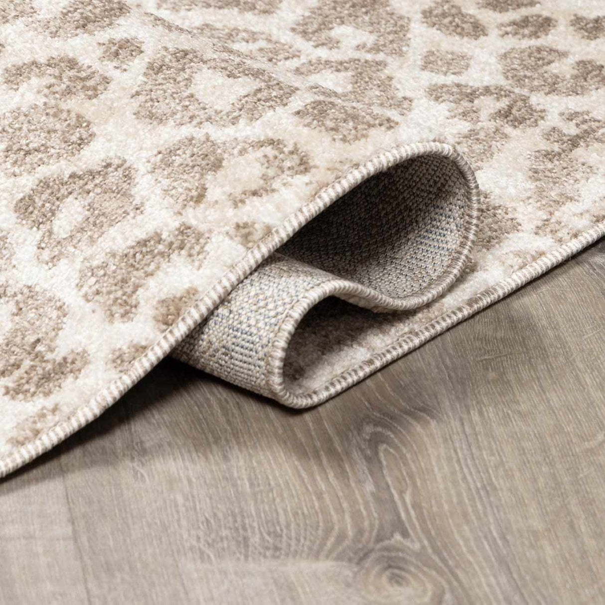 Tan Bonhill Leopard Print Area Rug-Rugs-Parc Decor