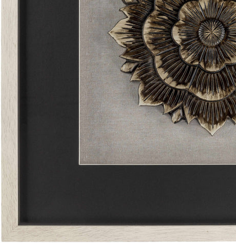 Tanza Black Textured Floral Wall Art-Decor-Parc Decor