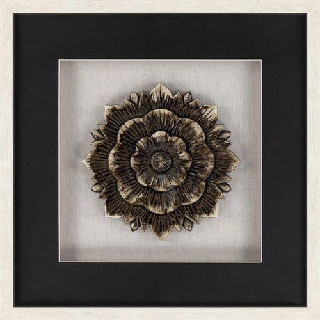 Tanza Black Textured Floral Wall Art-Decor-Parc Decor