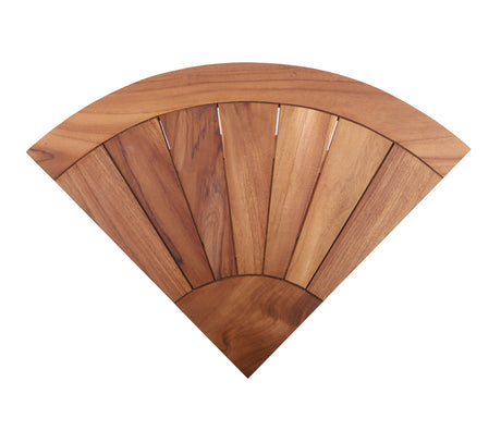 Tanzania Oiled Teak Shower and Bath Corner Stool with Shelf-Parc Decor