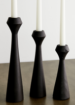 Tapered Diamond Wood Candle Holder