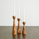 Tapered Diamond Wood Candle Holder in Cognac, Natural and Espresso-Candlesticks-Parc Decor