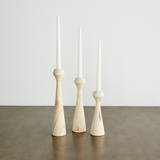 Tapered Diamond Wood Candle Holder in Cognac, Natural and Espresso-Candlesticks-Parc Decor