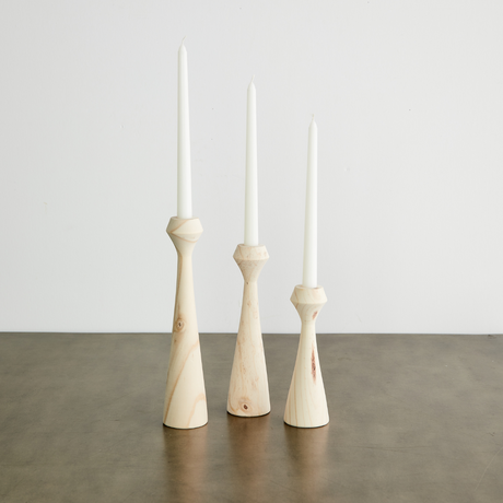 Tapered Diamond Wood Candle Holder in Cognac, Natural and Espresso-Candlesticks-Parc Decor