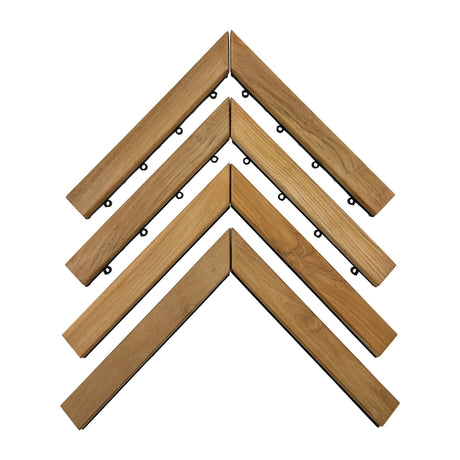 Teak Interlocking Tile End Pieces (Loop, Pin or Corner)-Interlocking Tiles-Parc Decor