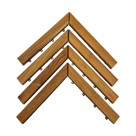 Teak Interlocking Tile End Pieces (Loop, Pin or Corner)-Interlocking Tiles-Parc Decor