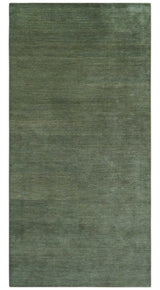 Teal and Brown Modern Contemporary Design Custom Made wool Rug