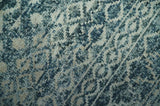 Teal and Ivory 5.6x8.6 Southwestern Tribal Trellis Recycled Art Silk Area Rug