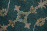 Teal, Gray and Beige Hand Knotted Traditional Oushak Custom Made wool Area Rug