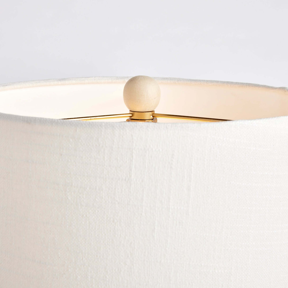 Teardrop Rattan Table Lamp with White Linen Shade-table lamp-Parc Decor