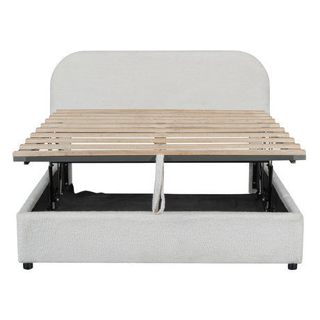 Teddy Full Size Upholstered Platform Bed with Hydraulic Storage-Bedroom-Parc Decor
