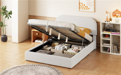 Teddy Full Size Upholstered Platform Bed with Hydraulic Storage-Bedroom-Parc Decor