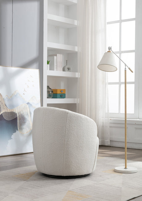 Teddy Swivel Barrel Accent Armchair Chair-Living Room-Parc Decor