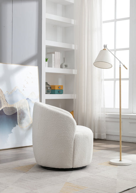 Teddy Swivel Barrel Accent Armchair Chair-Living Room-Parc Decor