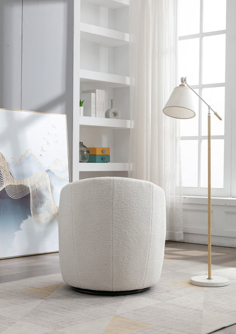 Teddy Swivel Barrel Accent Armchair Chair-Living Room-Parc Decor