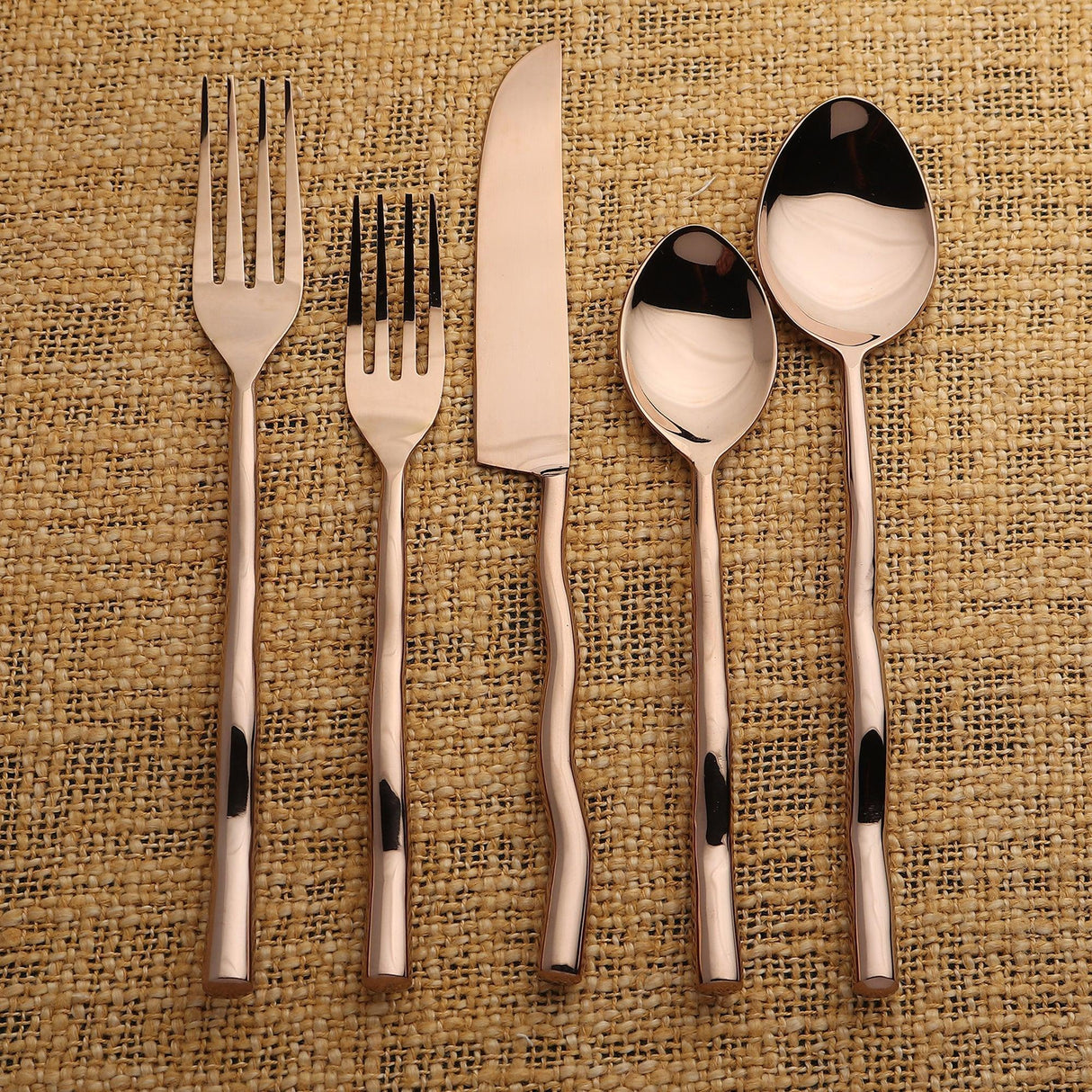 Tedpole PVD Flatware, 5-Pc. Place Setting-flatware set-Parc Decor
